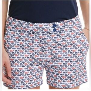 Vineyard Vines Flag Star Spangled Whale Print Chino Shorts USA 6 $98 N57